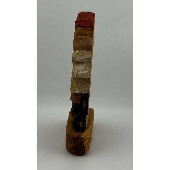 Vintage 80's Hand-Carved Signed Wooden Santa Figurine - Picture 4 of 5